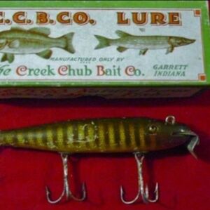 🎣 CREEK CHUB VINTAGE WOODEN LURE  LOVINGLY DISTRESSED NATURAL LY